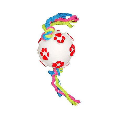 Игрушка для собаки Uniglodis Мяч и Веревка белый-красный Uniglodis