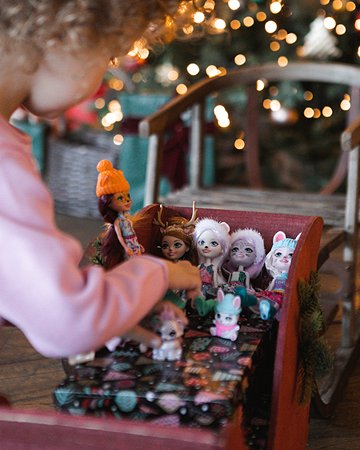 Набор игровой Enchantimals Снежный день с друзьями 5 кукол+питомцы GXB20 - фото 4