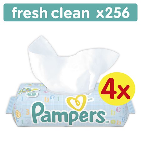Салфетки Pampers Fresh Clean влажные сменный блок 256 штук