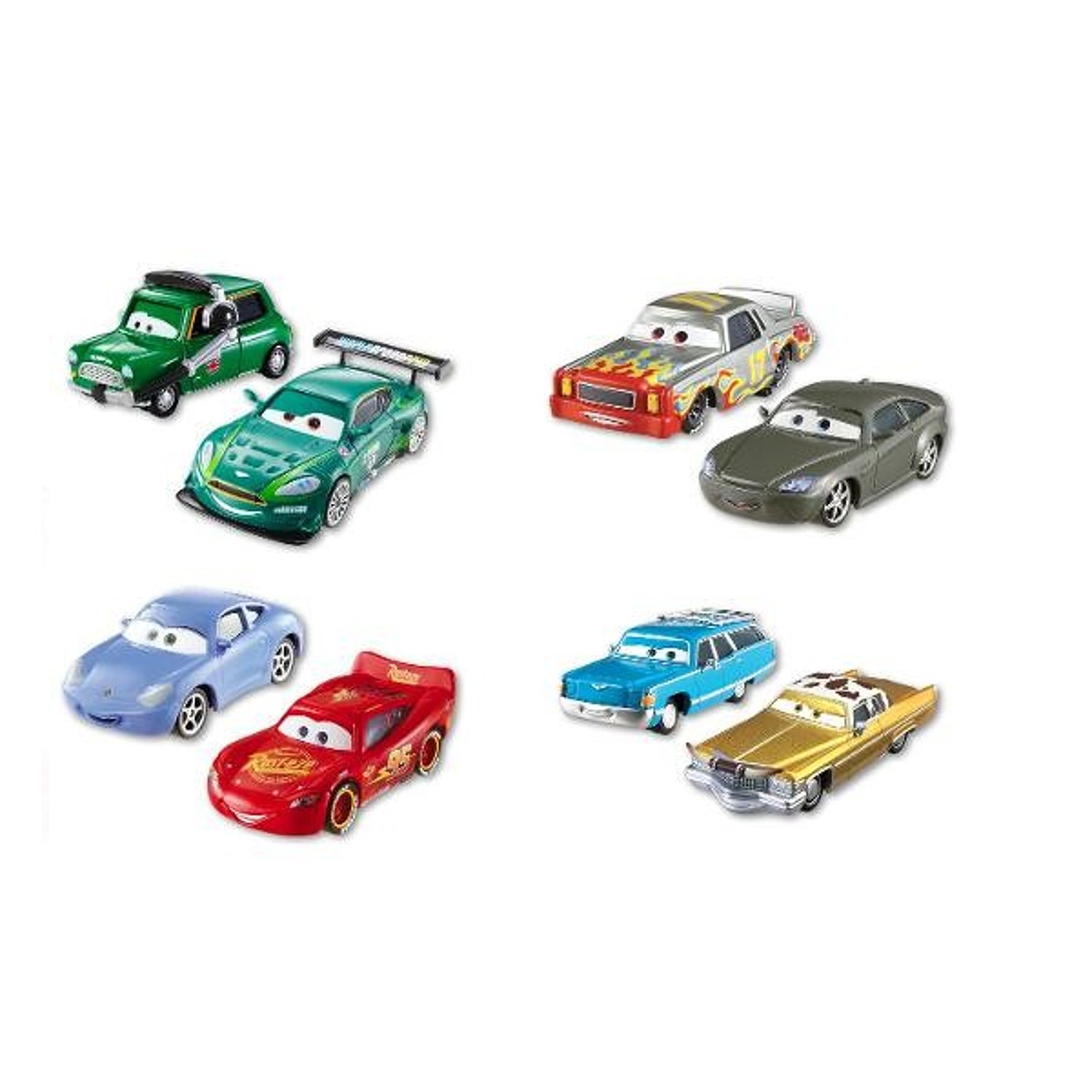 Найди машинки 2. Грузовик Mattel cars 2 Deluxe Мэтр тако. Набор cars Mattel 2 игрушки. Коллекция машинок Тачки. Тачки 2 набор машинок.