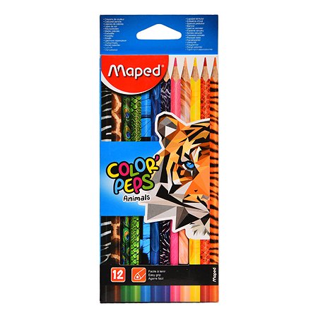Карандаши цветные MAPED Color Peps Animals 12цветов 832212 - фото 1