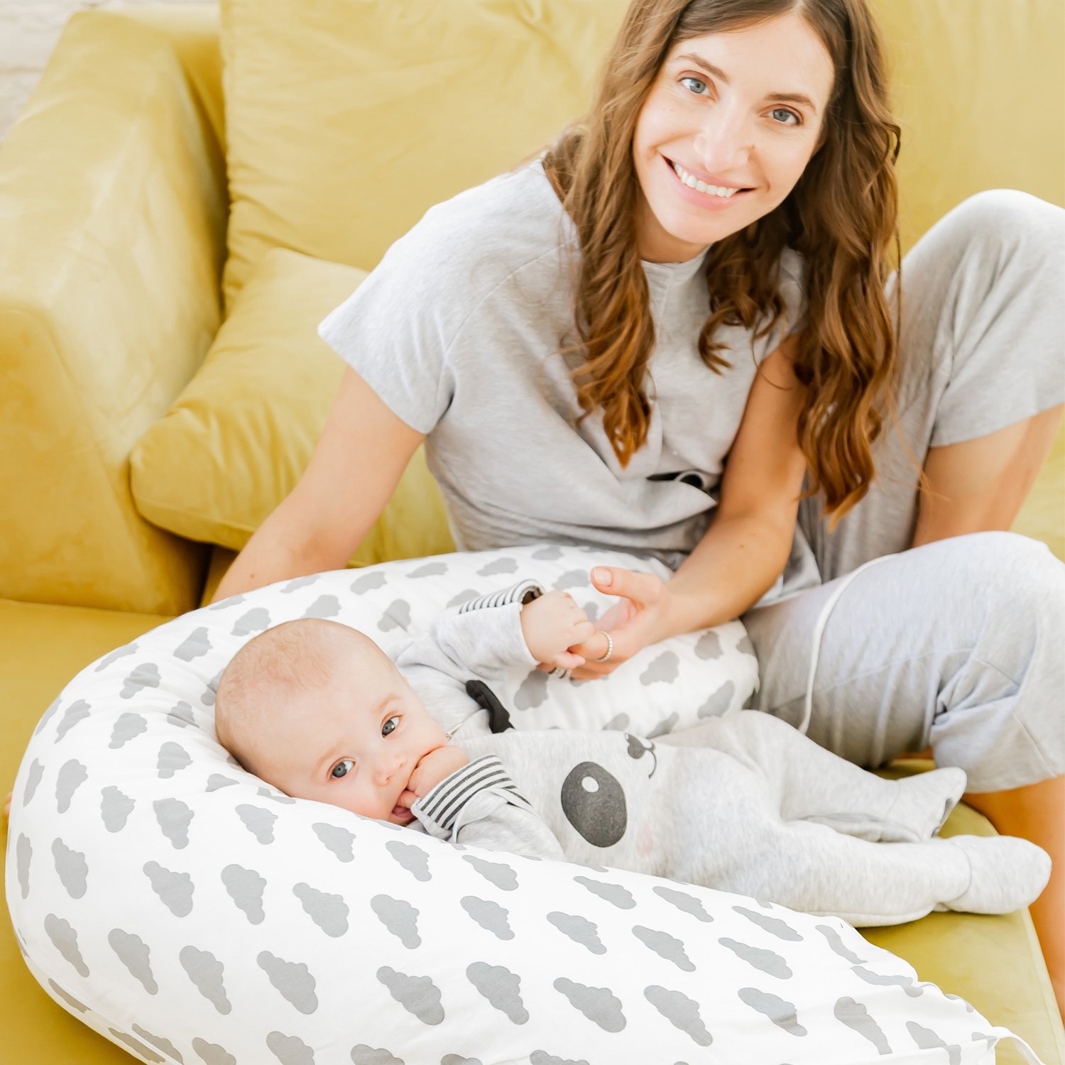 Наволочка к подушке для беременных Amarobaby Совы Серый - фото 14