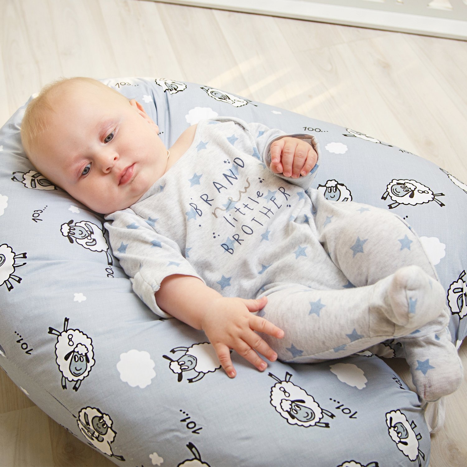 Наволочка к подушке для беременных Amarobaby Exclusive Soft Collection Папоротники Белый-Зеленый - фото 13