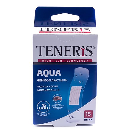 Лейкопластырь TENERIS Aqua водонепроницаемый фиксирующий 15шт - фото 1