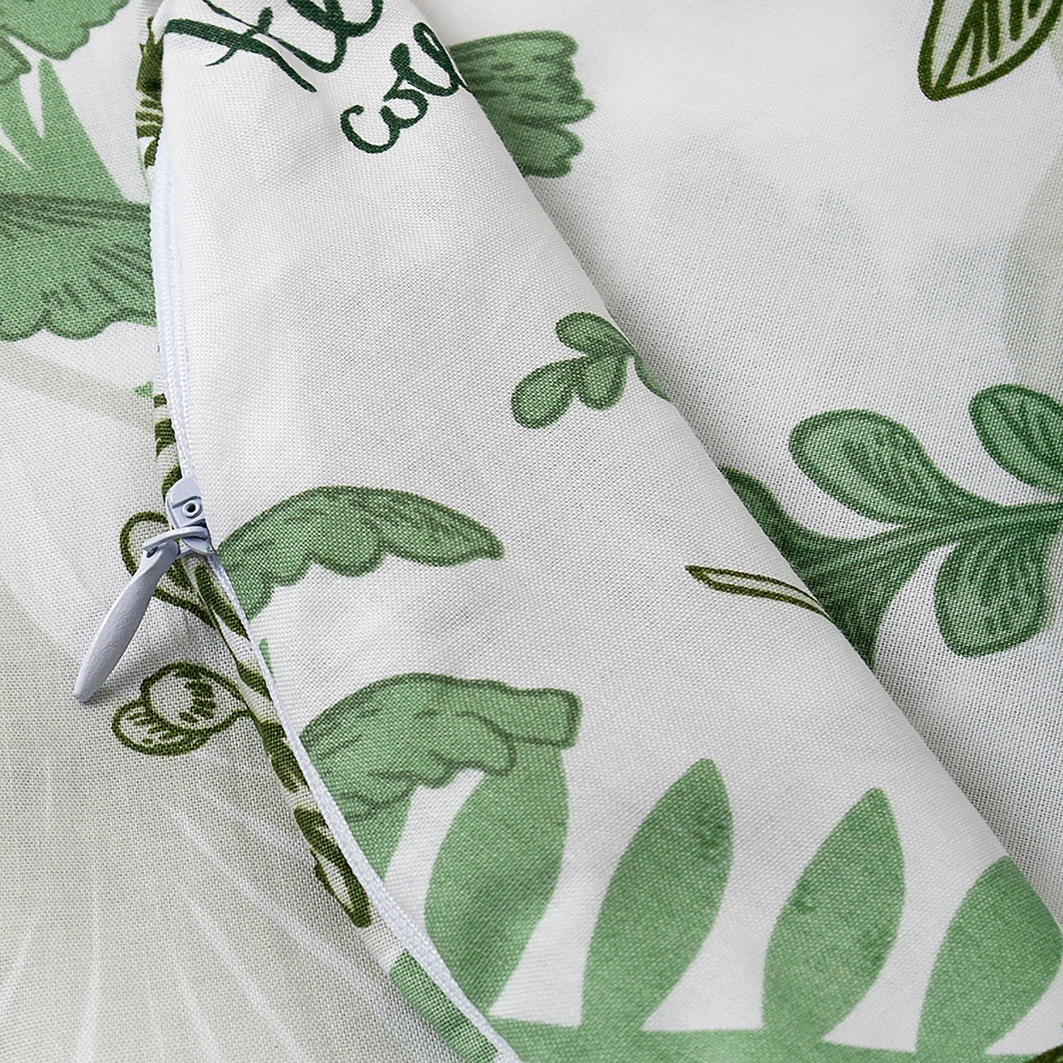 Наволочка к подушке для беременных Amarobaby Exclusive Soft Collection Папоротники U-образная Белый-Зеленый - фото 5