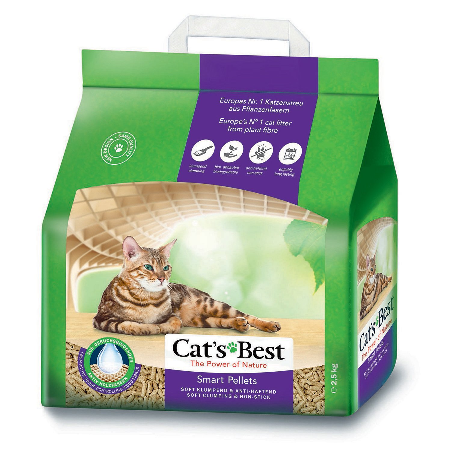 Наполнитель для кошек Cats Best Smart pellets древесный комкующийся 2.5 кг - фото 1