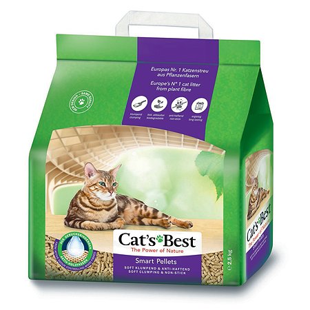 Наполнитель для кошек Cats Best Smart pellets древесный комкующийся 2.5 кг