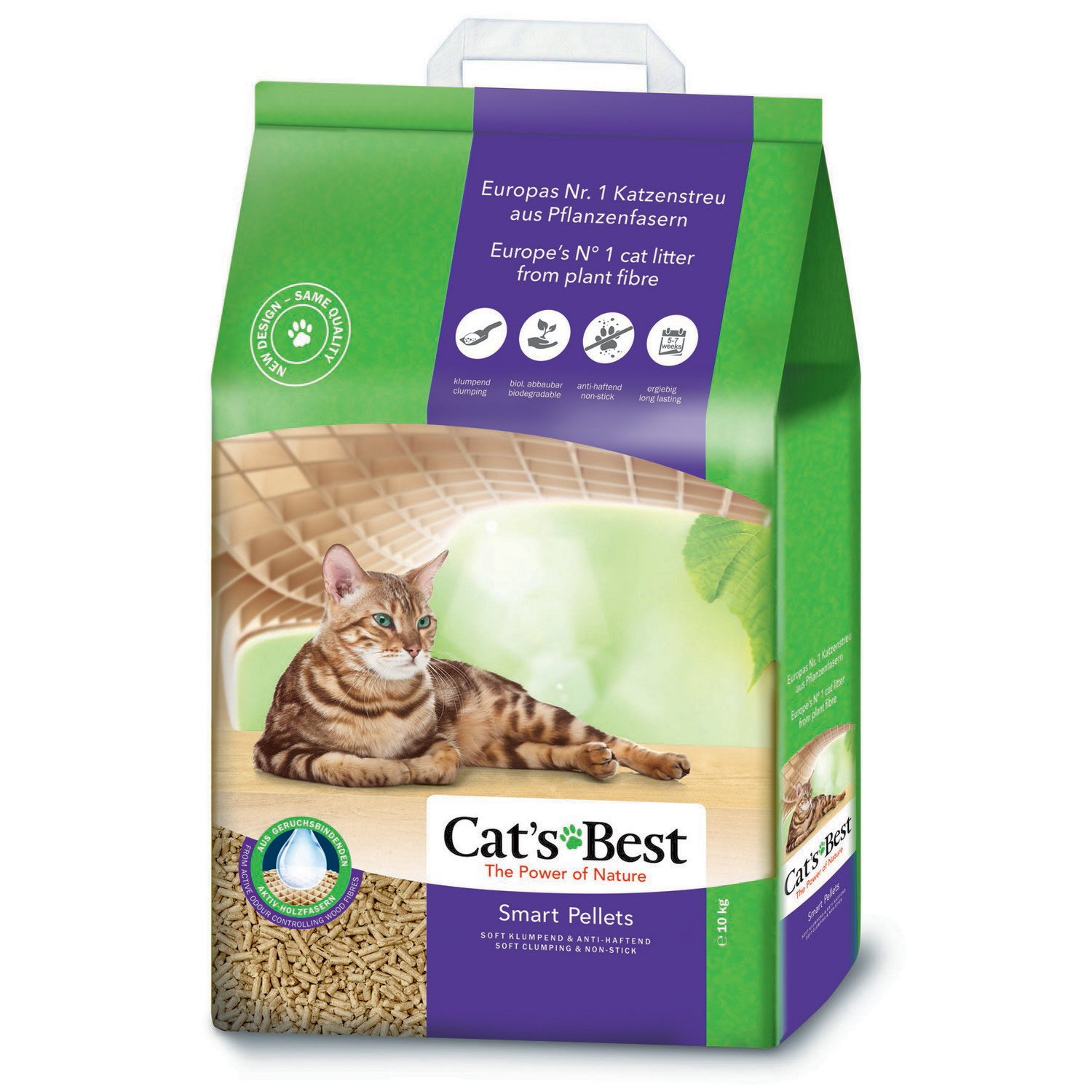 Наполнитель для кошек Cats Best Smart pellets древесный комкующийся 10 кг - фото 1