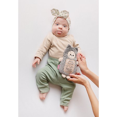 Мягкая игрушка Мякиши грелка с вишнёвыми косточками Котик с метрикой для новорождённых от коликов подарок - фото 6