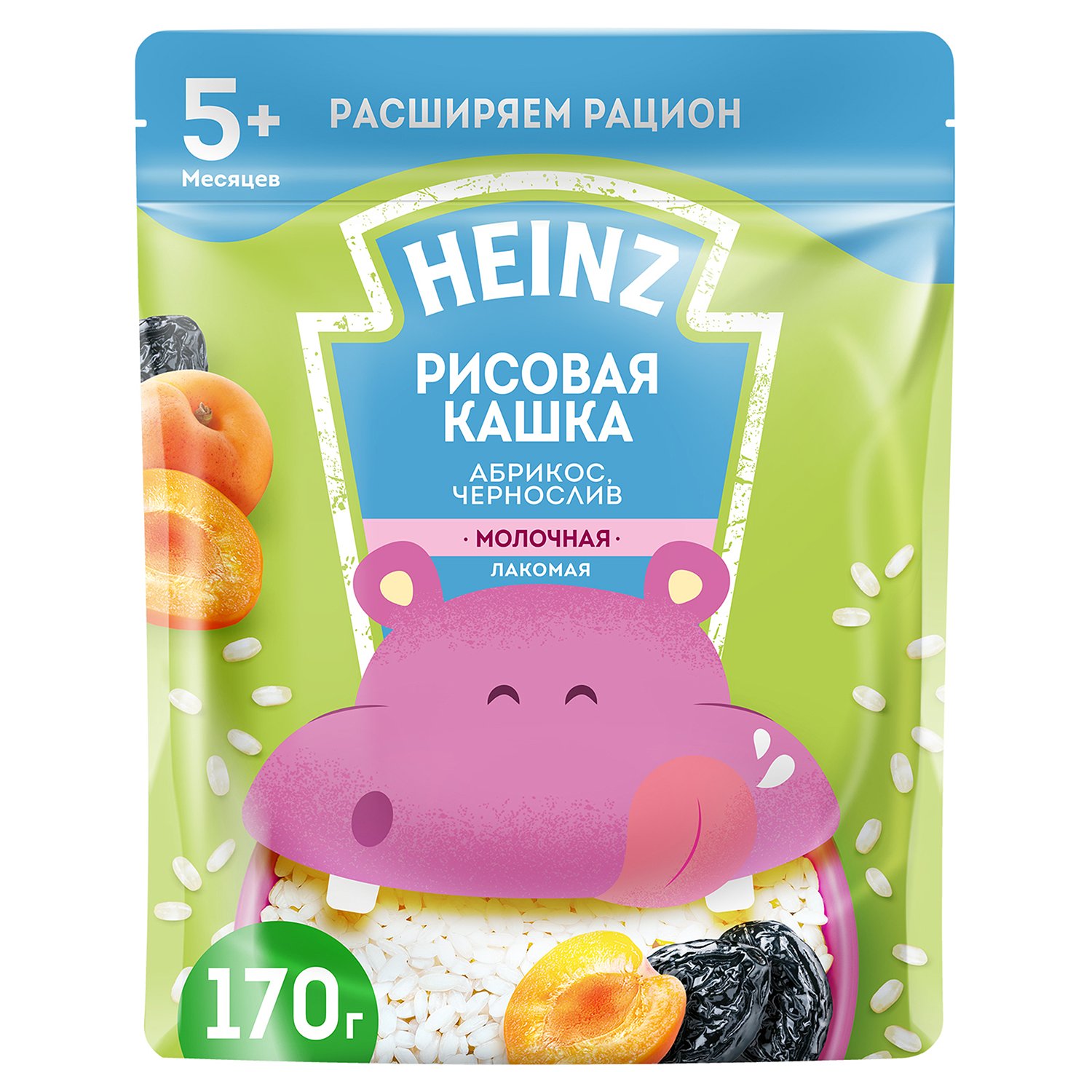 Каша Heinz Лакомая рисовая абрикос-чернослив 170г с 5месяцев - фото 1