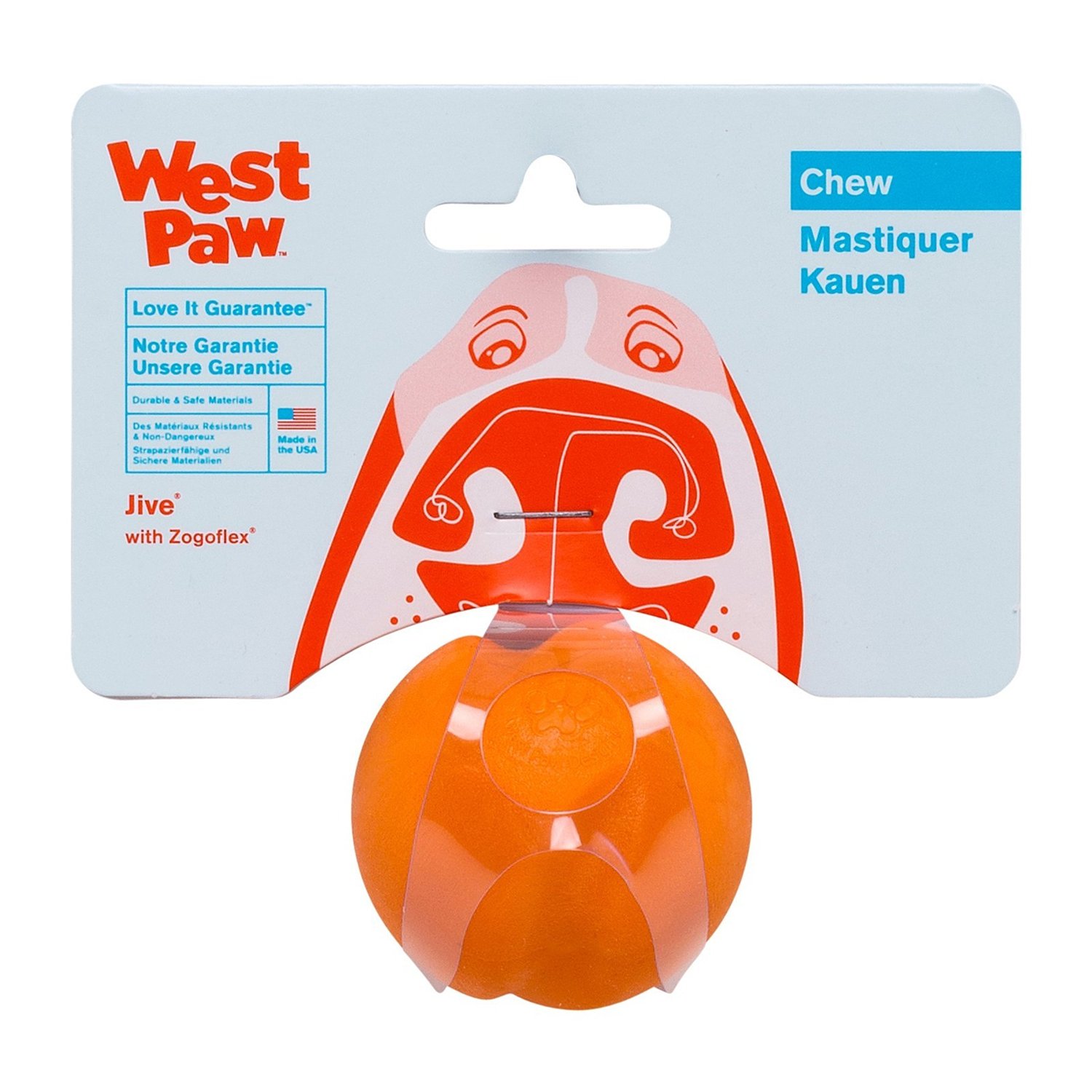 Игрушка для собак West Paw Zogoflex Jive Мячик XS Оранжевый - фото 2
