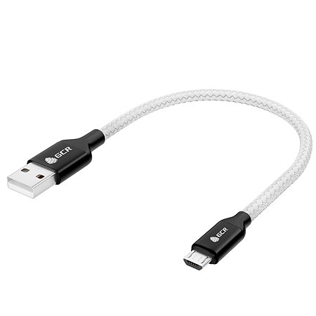Кабель USB GCR 0.8m MicroUSB в белой нейлоновой оплетке GCR-53628