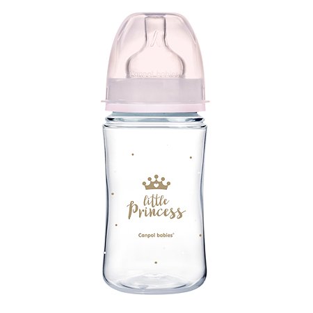 Бутылочка для кормления Canpol Babies EasyStart Royal Baby PP с широким горлышком 240мл с 3месяцев Розовый