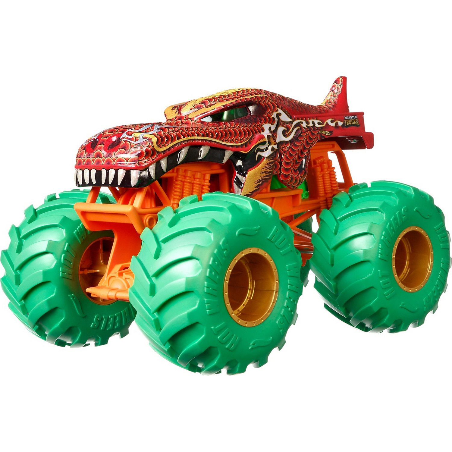 Машинка Hot Wheels Monster Tracks 1:24 Мега Рекс GJG75 - фото 1.