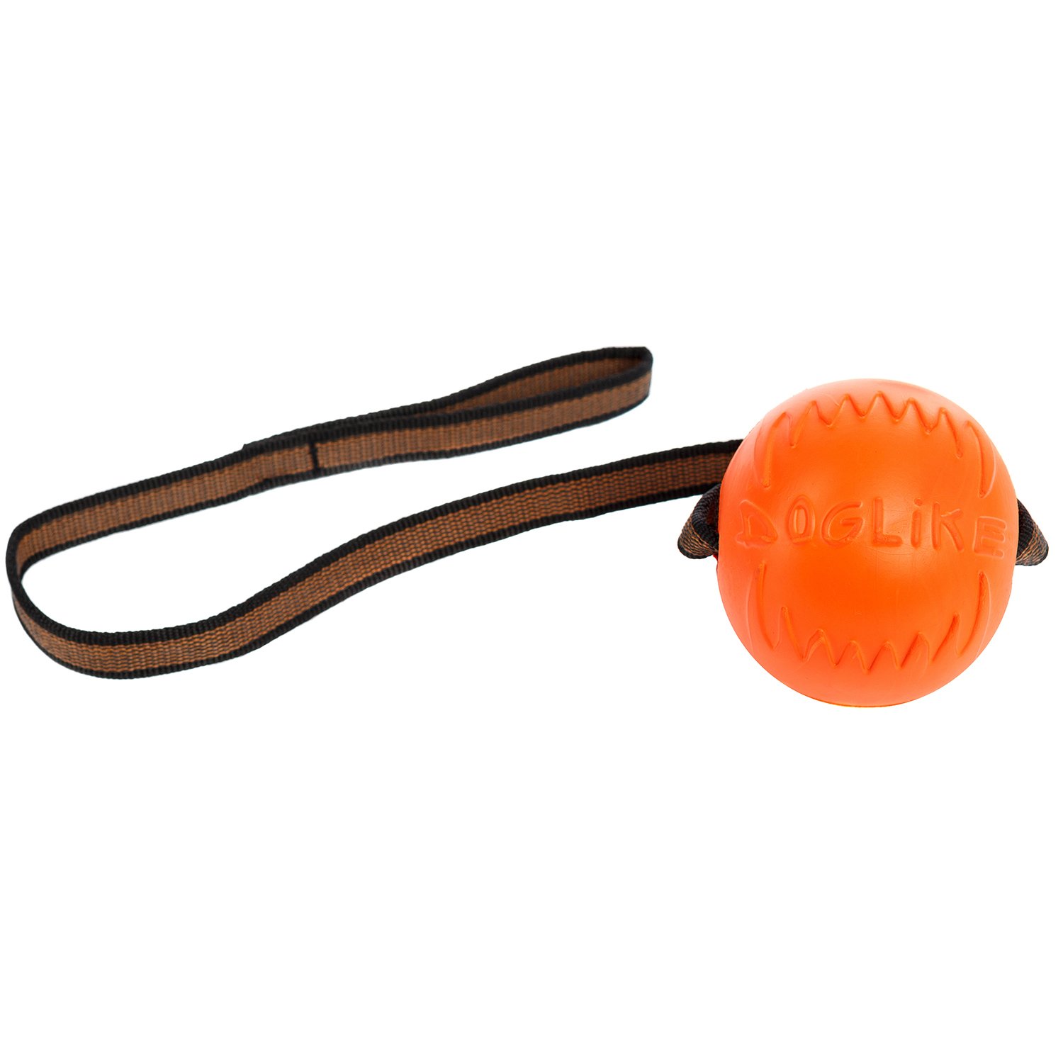 Игрушка для собак Doglike Мяч с лентой средний Оранжевый - фото 3