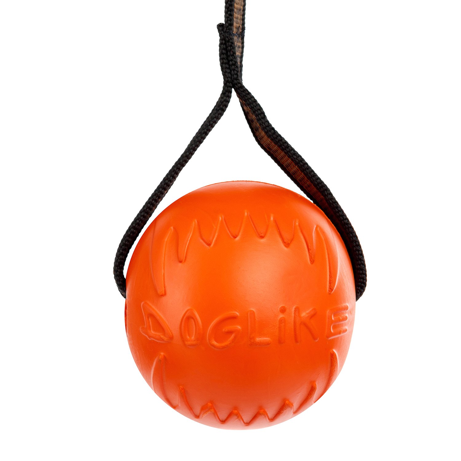 Игрушка для собак Doglike Мяч с лентой средний Оранжевый - фото 5
