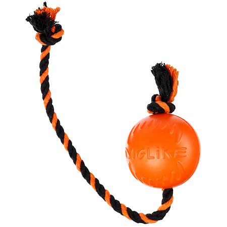 Игрушка для собак Doglike Мяч с канатом средний Оранжевый