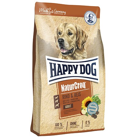 Корм для собак Happy Dog Premium NaturCroq говядина-рис 15кг