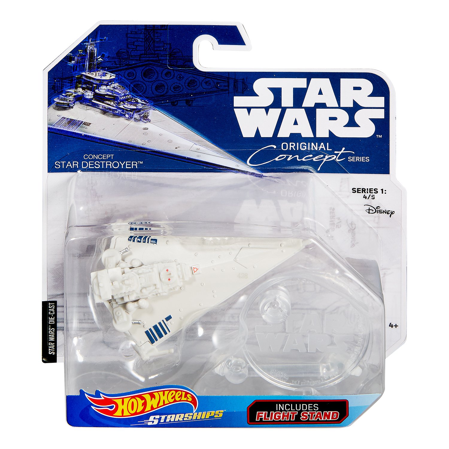 Disney Star Wars Starships Hot Wheels Kylo Ren's Tie Silencer With Flight Stand