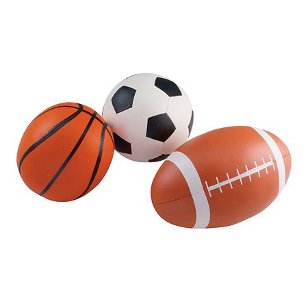 Набор мячей ELC для игры в футбол баскетбол и рэгби 3шт 111514