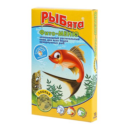 Корм для рыб Зоомир Рыбята Фито-меню растительный хлопья 10г