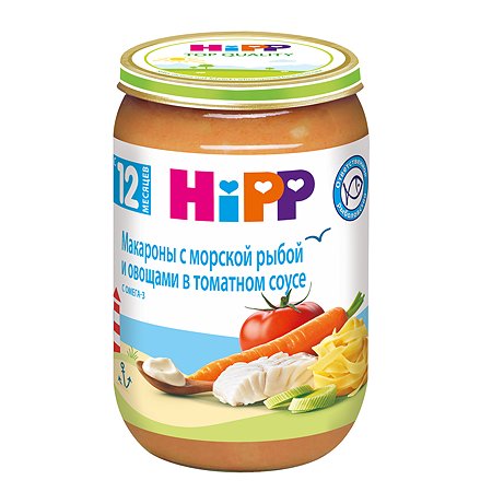 Пюре Hipp макароны-рыба-овощи-томаты 220г с 12месяцев