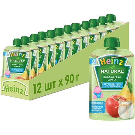 Пюре Heinz яблоко-груша-сливки 90г с 6месяцев - фото 6