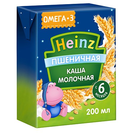 Кашка молочная Heinz с Оме га 3 пшеничная 0.2л с 6месяцев