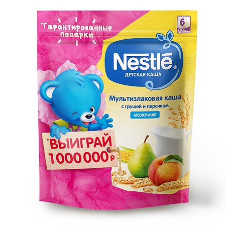 Каша молочная Nestle мультизлаковая груша-персик 220г с 6месяцев