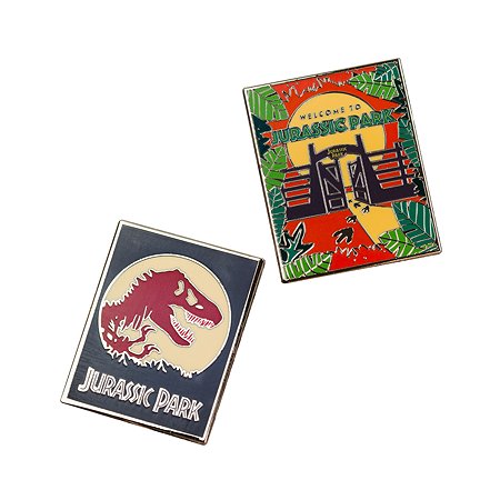 Набор значков Jurassic Park Парк юрского периода 2 шт - Welcome to Jurassic Park и Логотип