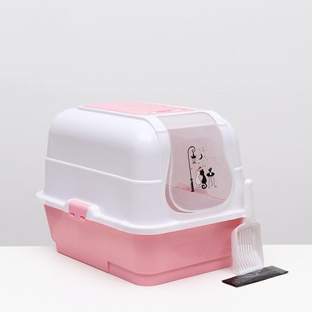 Туалет-домик Пижон с поддоном розовый