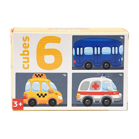 Кубики Десятое королевство BabyToys Городской транспорт 6шт 3547