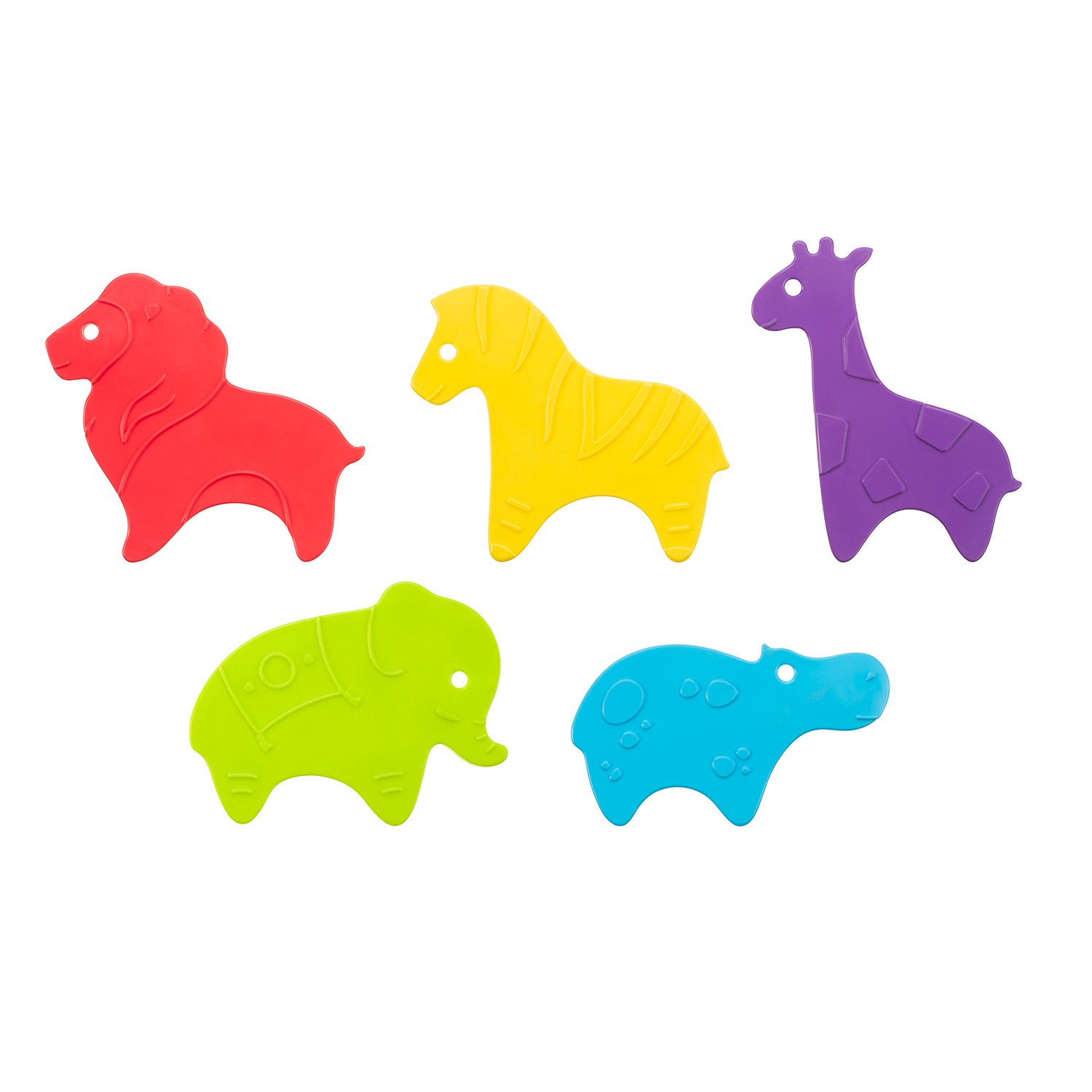 Мини-коврики детские ROXY-KIDS для ванной противоскользящие Safari 5 шт цвета в ассортименте - фото 1