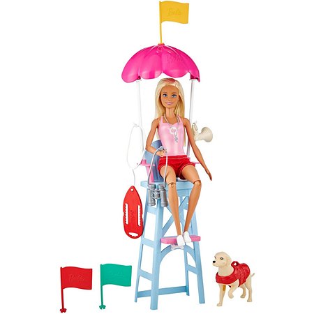 Набор игровой Barbie Пляжный спасатель кукла+питомец+аксессуары GTX69 - фото 5