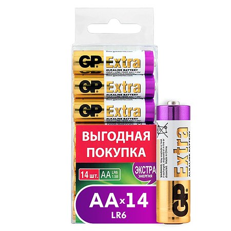 Батарейки GP Extra LR6 АА 14шт 15AX-2CRB14