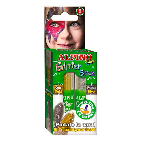 Аквагрим ALPINO Glitter Stick с блестками Золотой-Серебряный DL000083