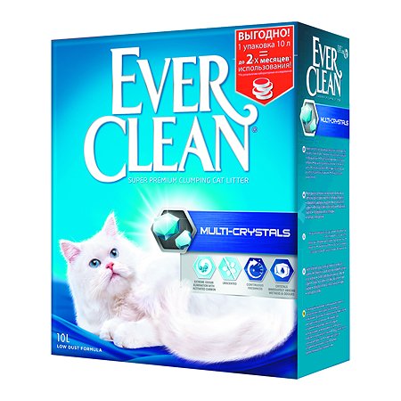 Наполнитель для кошек EVER CLEAN Multi Crystals комкующийся 10л 59680