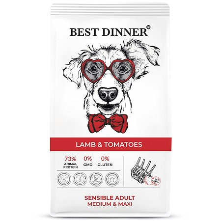 Корм для собак Best Dinner 15кг Maxi ягненок с томатами