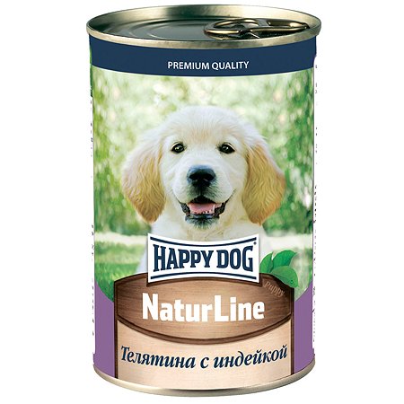 Корм для щенков Happy Dog телятина с индейкой 410г