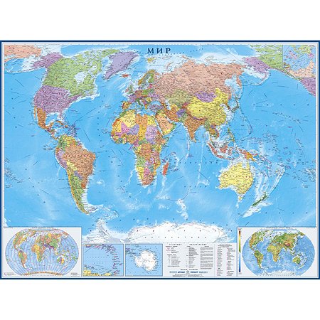 Карта настенная Атлас Принт Мир 1.58x1.18 м