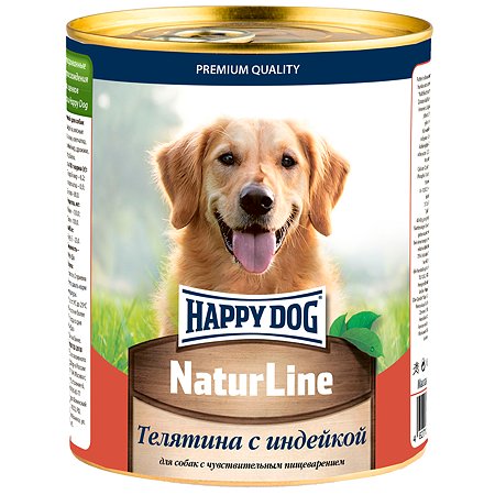 Корм для собак Happy Dog телятина с индейкой 970г