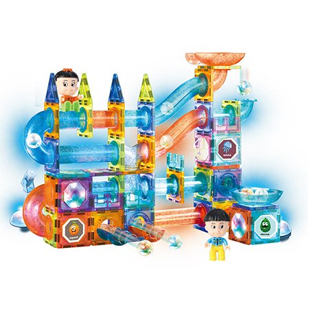 Детский магнитный конструктор PELICAN HAPPY TOYS Лабиринт с шариками светящийся пластиковый 142 детали