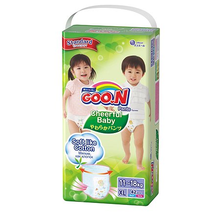 Подгузники-трусики Goon Cheerful Baby XL 11-18кг 42шт