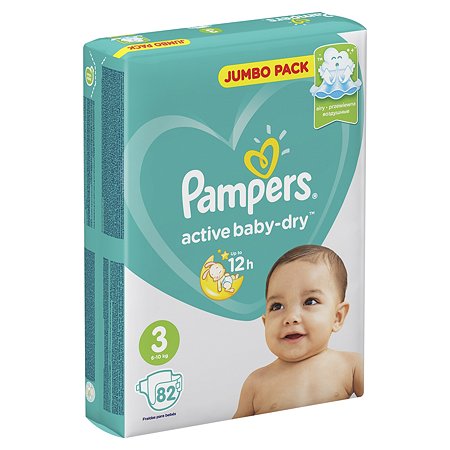 Подгузники Pampers Active Baby-Dry 3 6-10кг 82шт - фото 3