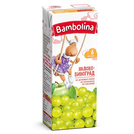 Сок Bambolina яблоко виноград 200мл 6месяцев
