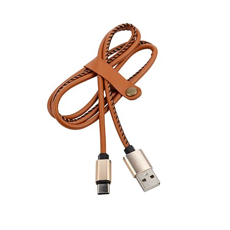 Кабель REXANT USB - Type-C 1 метр в коричневой кожаной оплетке