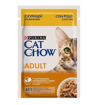 Корм влажный для кошек Cat Chow 85г с курицей и кабачком пауч