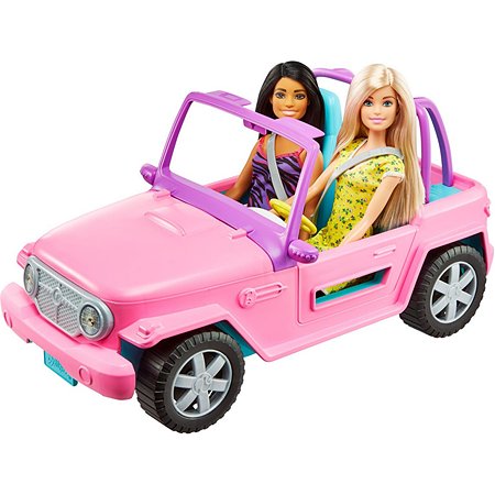 Кукла Barbie с подругой в розовом джипе GVK02 - фото 3
