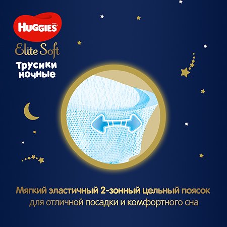 Подгузники-трусики Huggies Elite Soft ночные 6 15-25кг 16шт - фото 5
