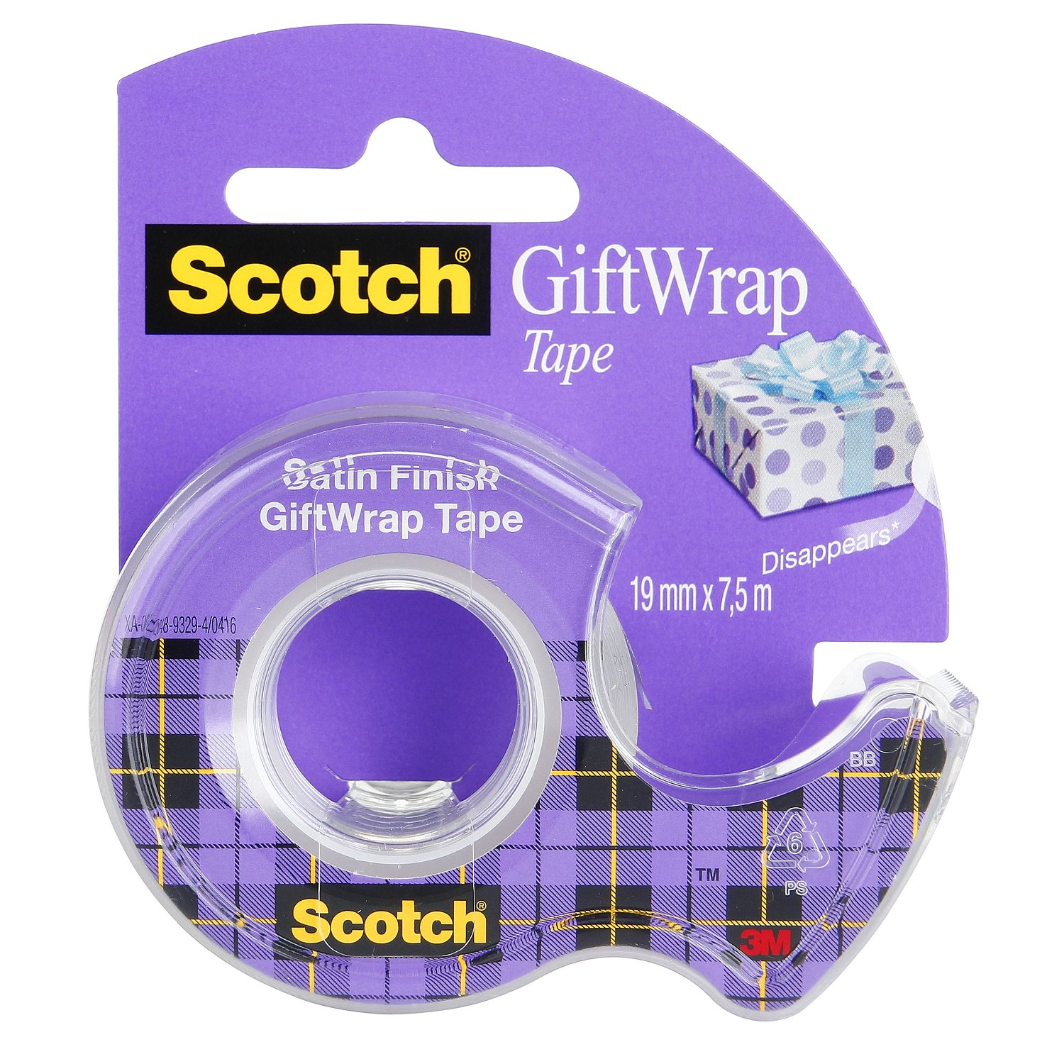 Лента для упаковки подарков Scotch полуматовая  19 мм - фото 1